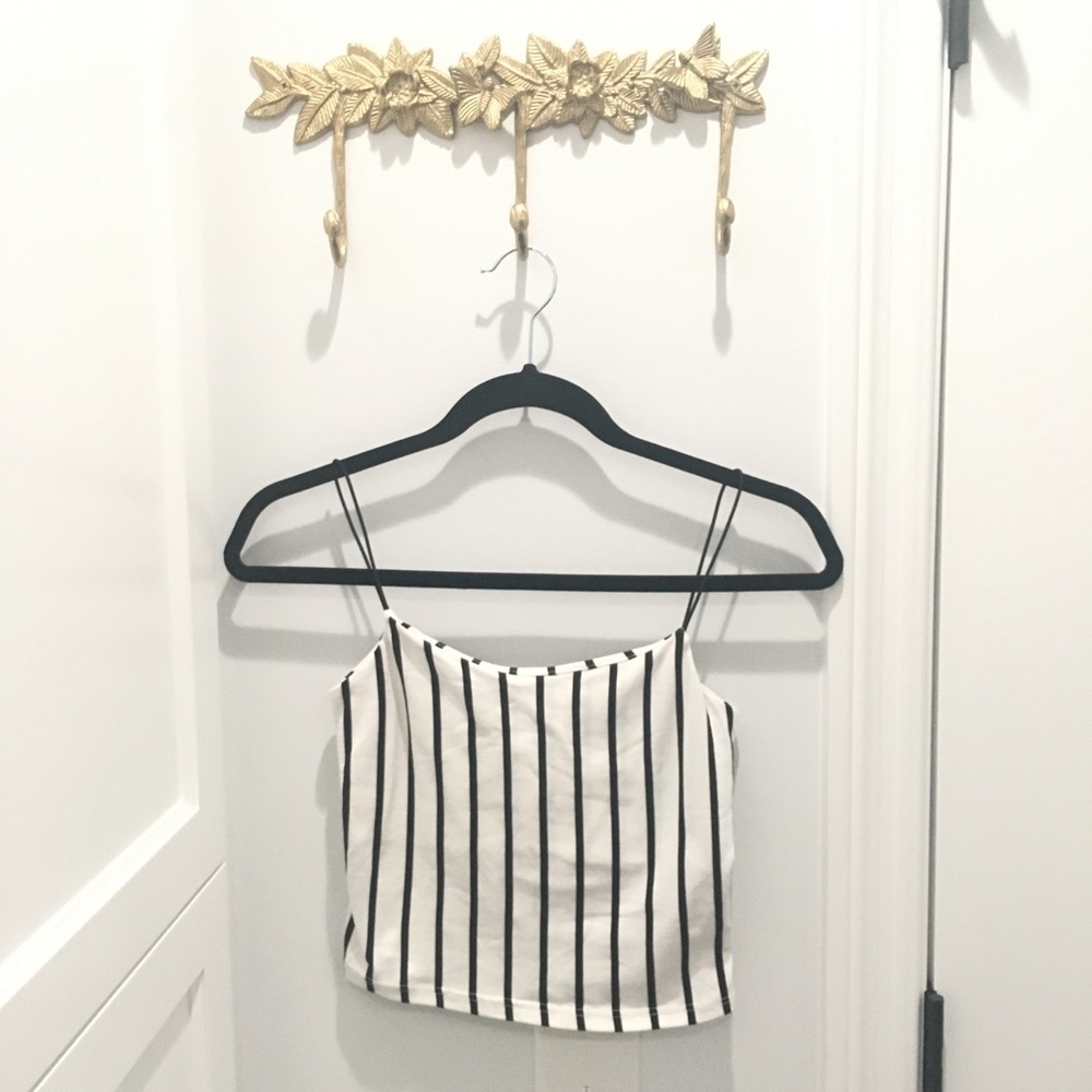 Crop top striped beige and black size small